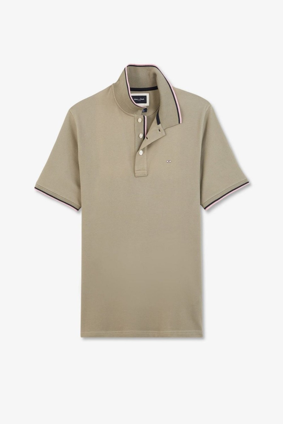 Eden Park Khaki Polo Shirt In Pima Cotton | Polos