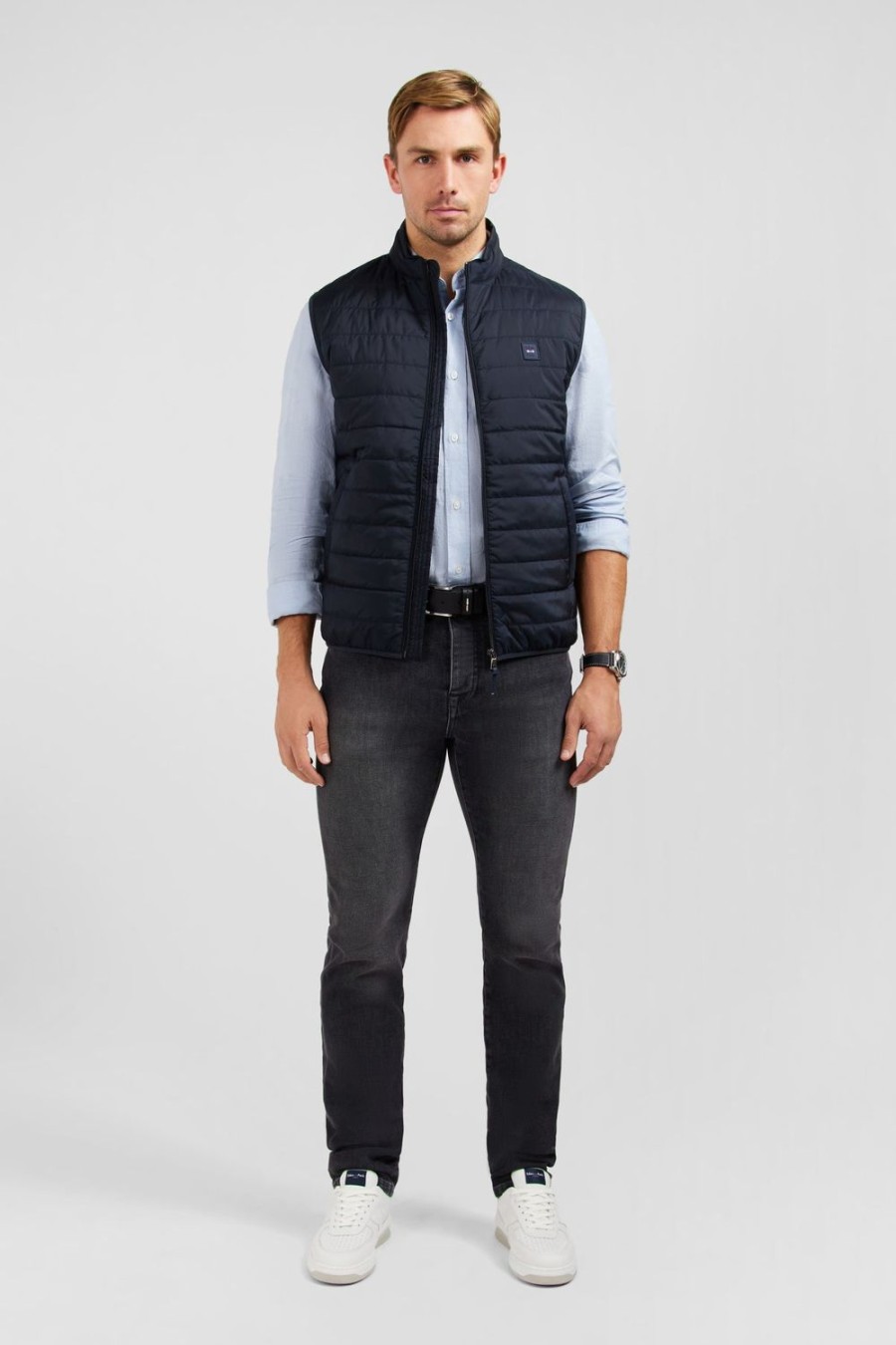 Eden Park Navy Blue Sleeveless Puffa Jacket | Coats