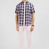 Eden Park Checked Pink Shirt | Short-Sleeved Shirts