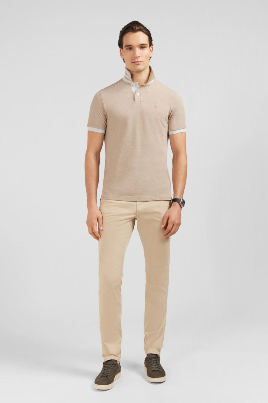 Eden Park Beige Short-Sleeved Polo Shirt | Polos