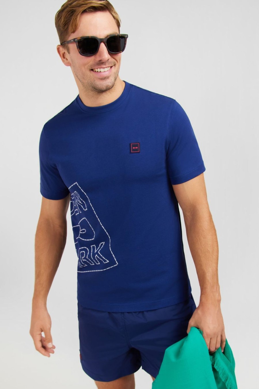 Eden Park Blue T-Shirt With Eden Park Print | T-Shirts