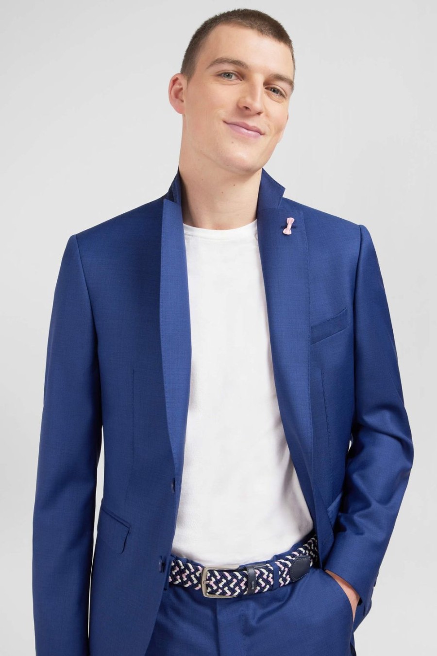 Eden Park Slim-Fit Suit In Blue Wool | Jackets