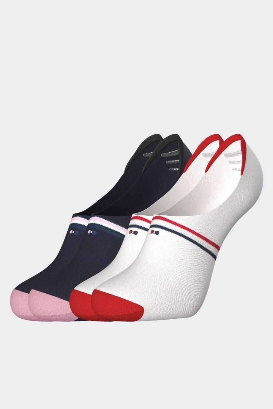 Eden Park Set Of 2 Pairs Of Low-Cut Socks With Tricolour Details In Stretch Cotton | Socks