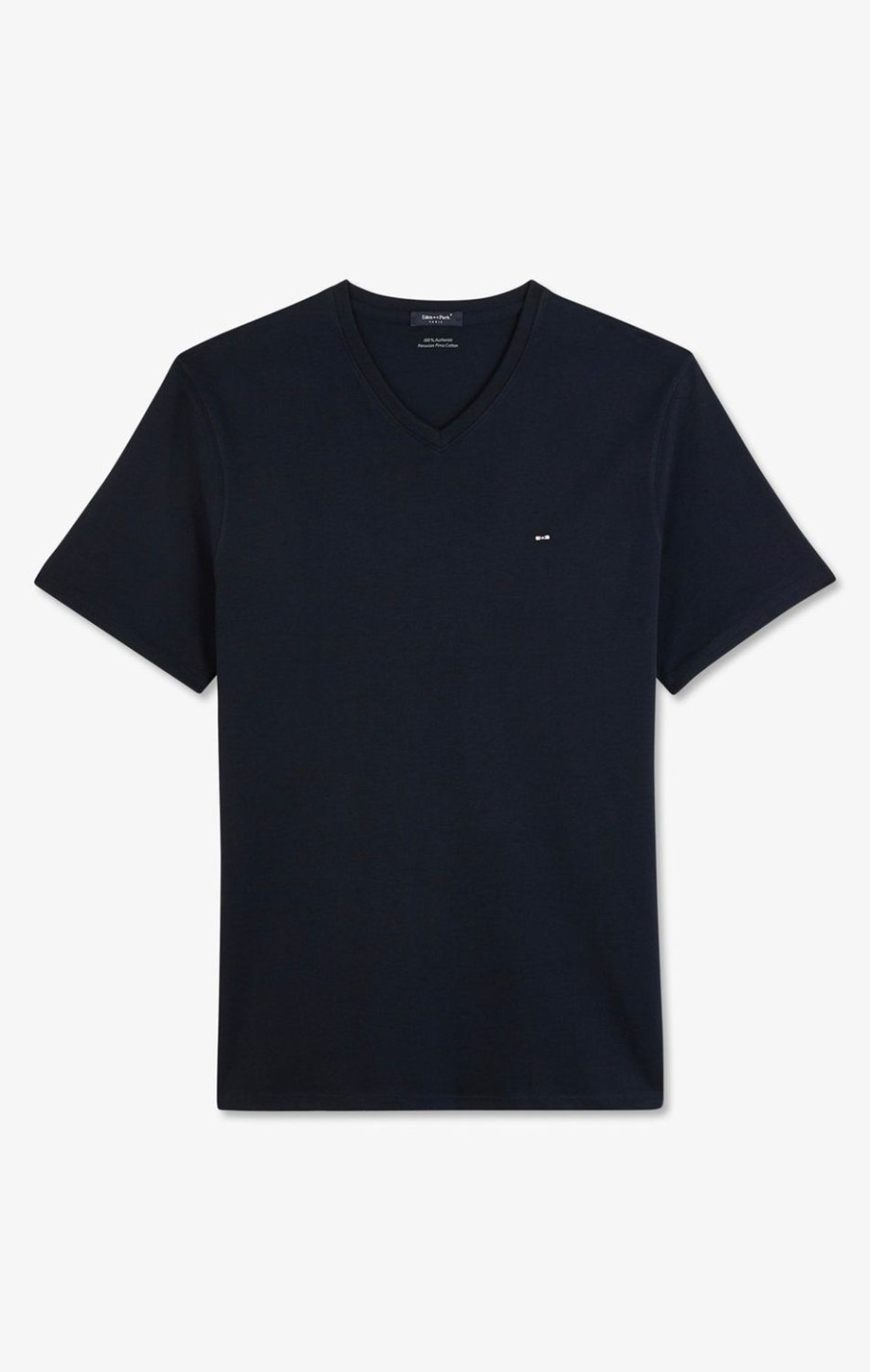 Eden Park V-Neck Navy Light Pima Cotton T-Shirt | T-Shirts