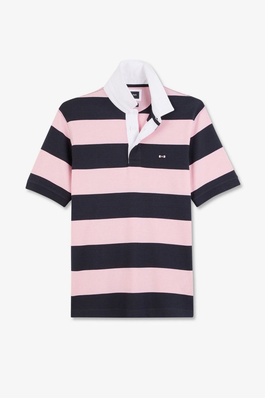 Eden Park Pink Striped Short-Sleeved Rugby Shirt | Rugby Shirts