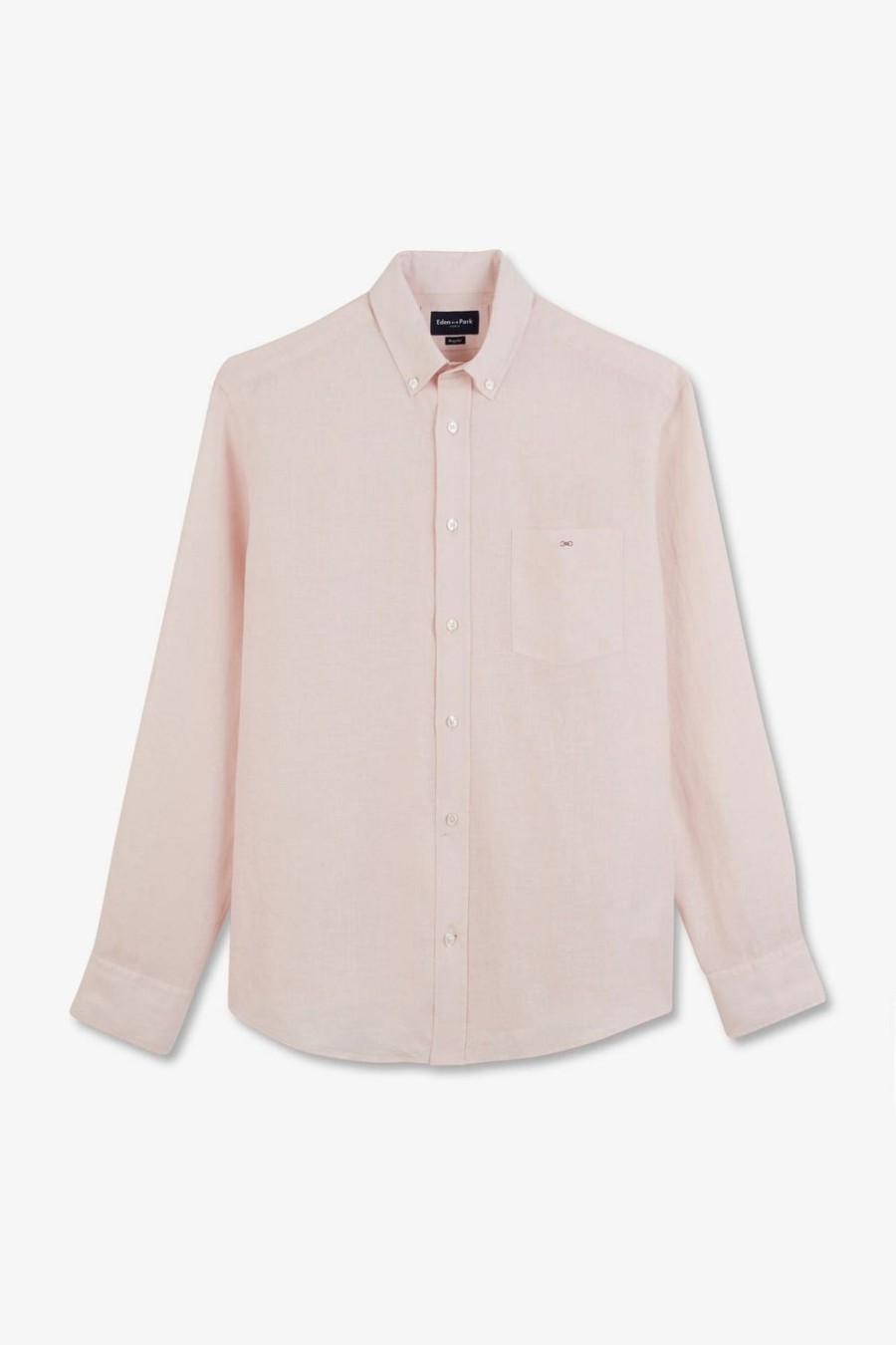 Eden Park Plain Pink Linen Shirt | Shirts