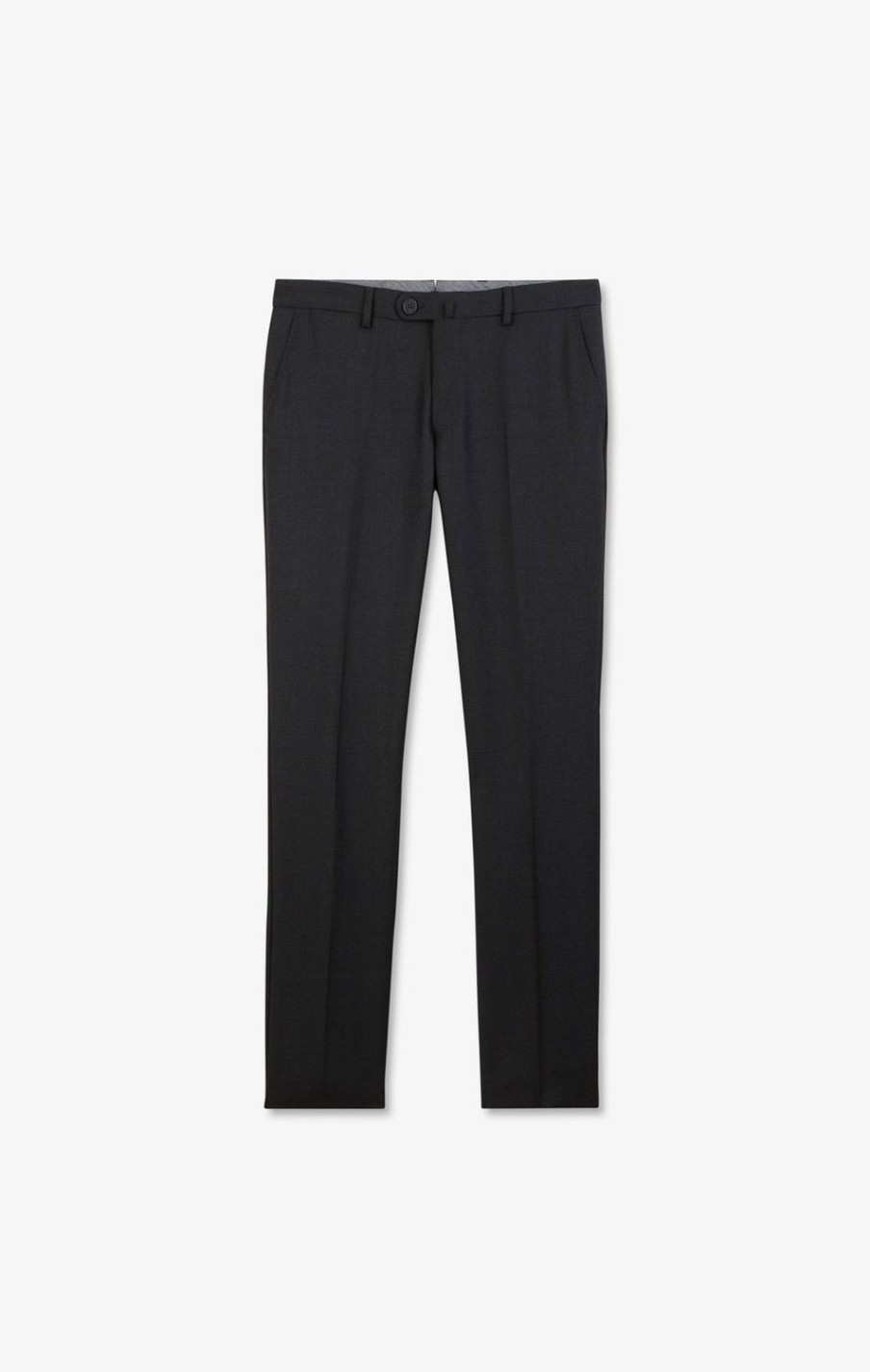 Eden Park Slim Dark Grey Wool Trousers With Broken Fold | Pants