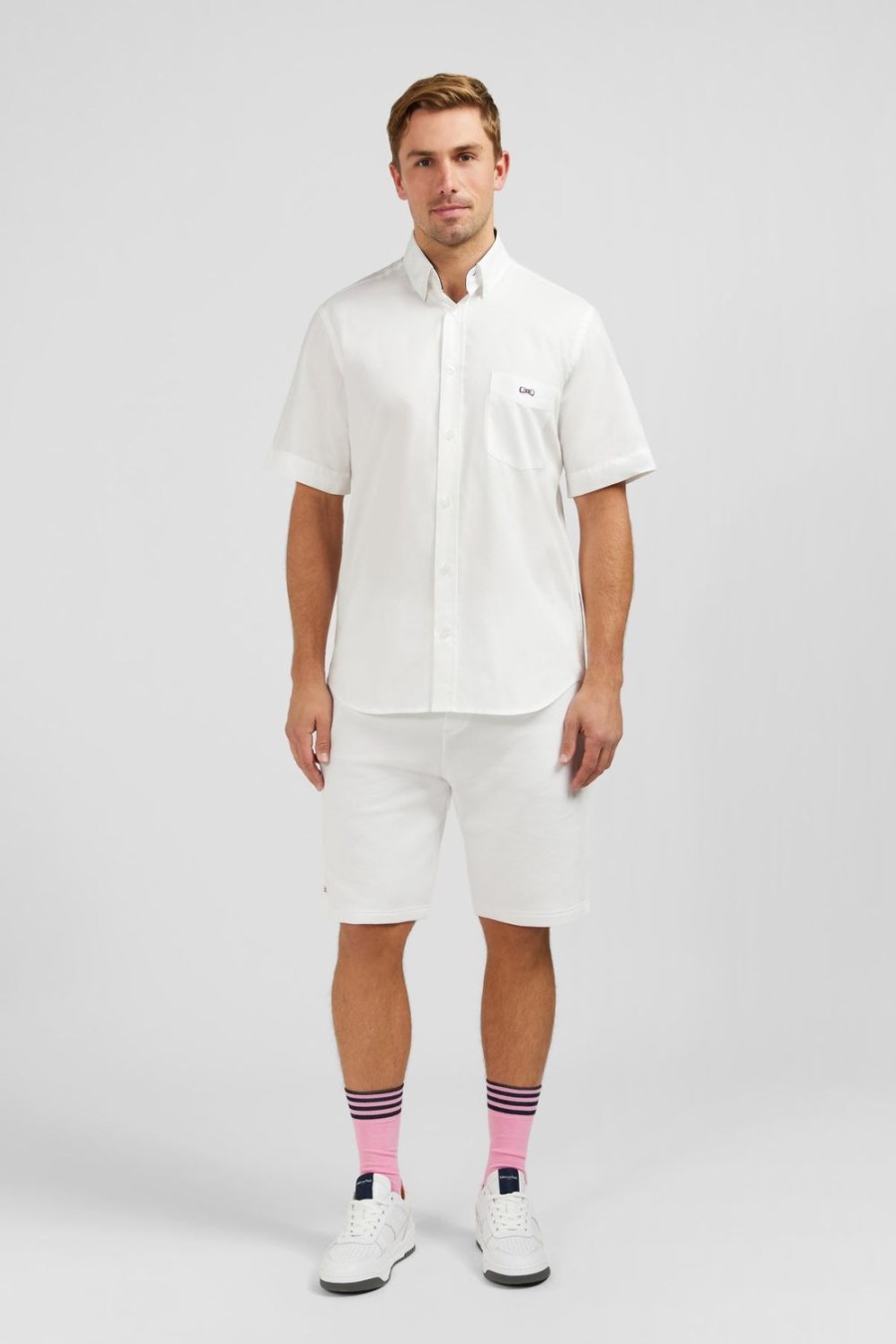 Eden Park White Shirt With Bow Tie Detail | Short-Sleeved Shirts