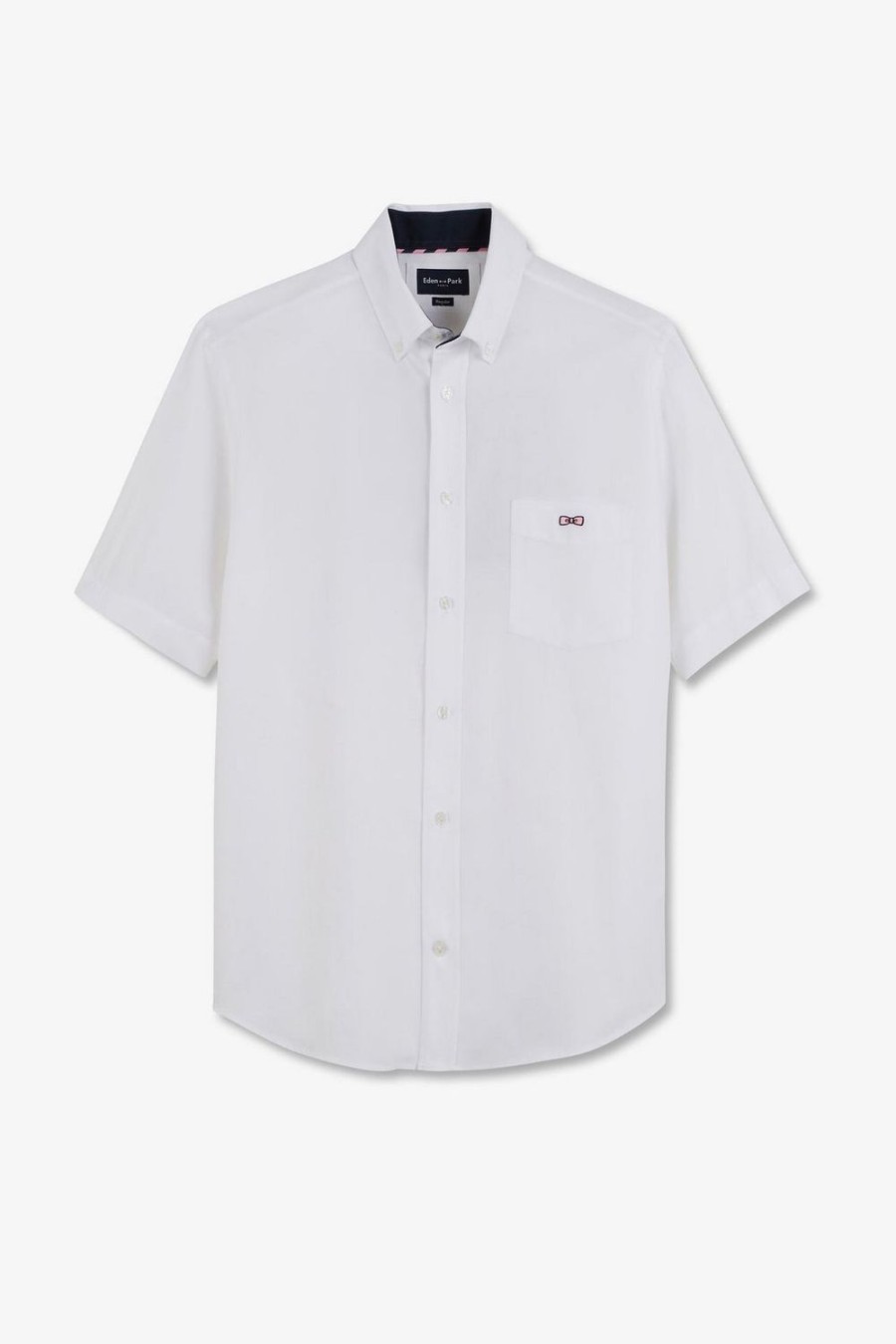 Eden Park White Shirt With Bow Tie Detail | Short-Sleeved Shirts