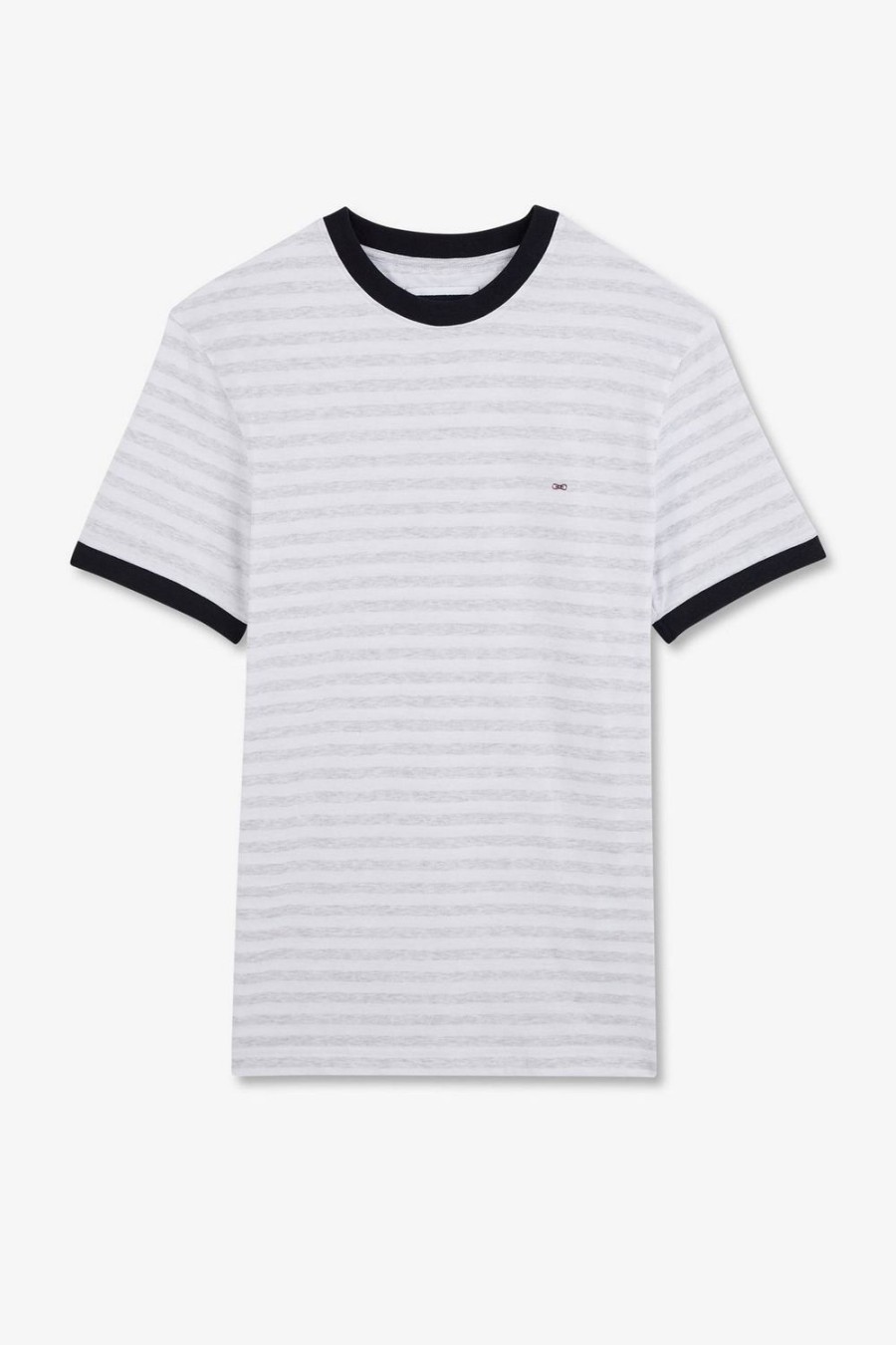 Eden Park White Short-Sleeved Striped T-Shirt | T-Shirts