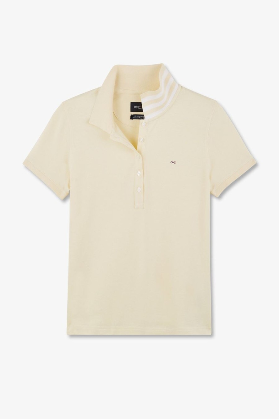 Eden Park Ecru Cotton Pima Short-Sleeved Polo Shirt | Polos