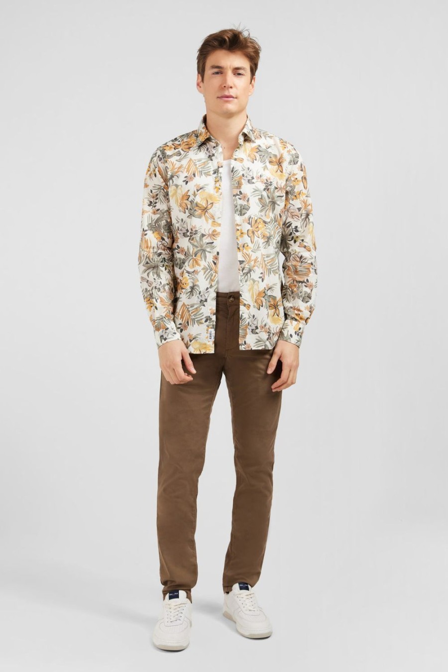 Eden Park Leaf Printed Cotton Voile Shirt | Shirts