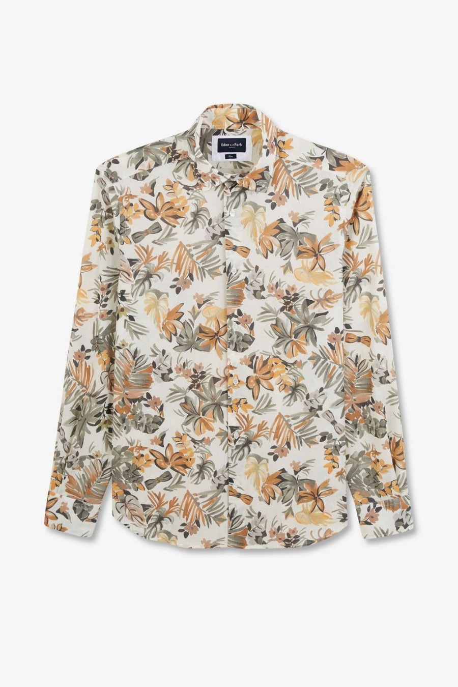 Eden Park Leaf Printed Cotton Voile Shirt | Shirts