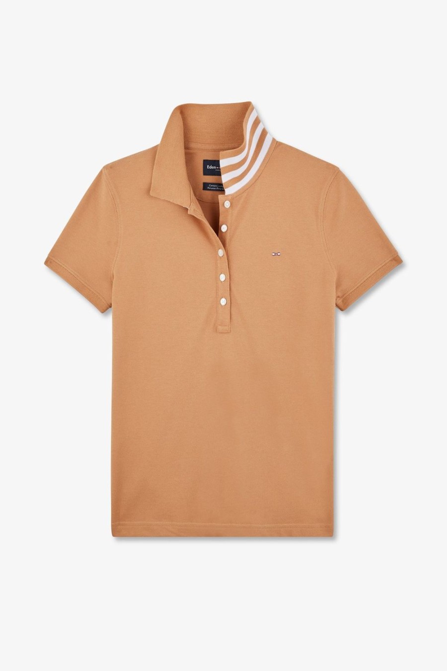 Eden Park Beige Cotton Pima Short-Sleeved Polo Shirt | Polos