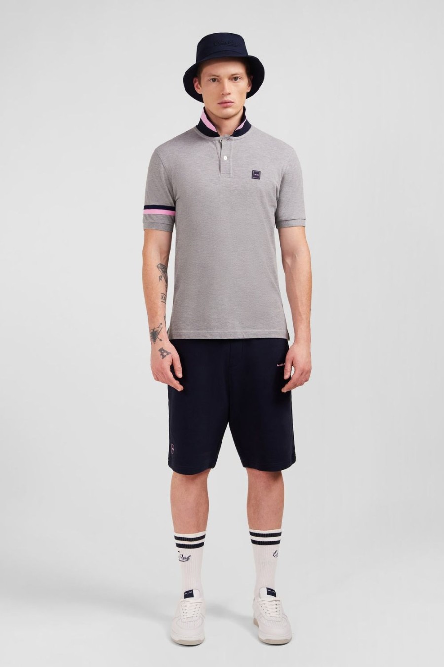 Eden Park Grey Short-Sleeved Polo Shirt | Polos