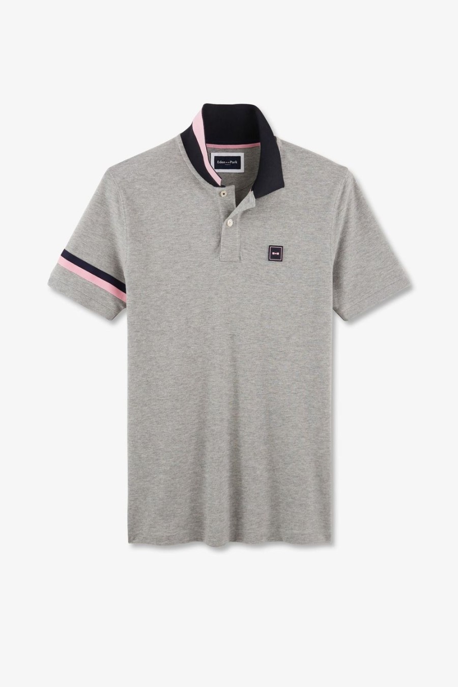 Eden Park Grey Short-Sleeved Polo Shirt | Polos