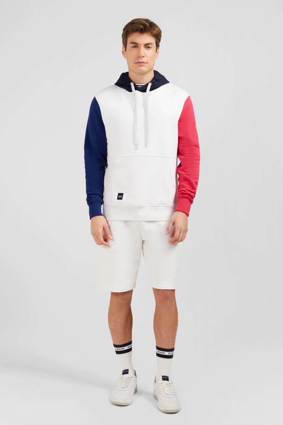 Eden Park White Colour-Block Hoodie | Sweatshirts