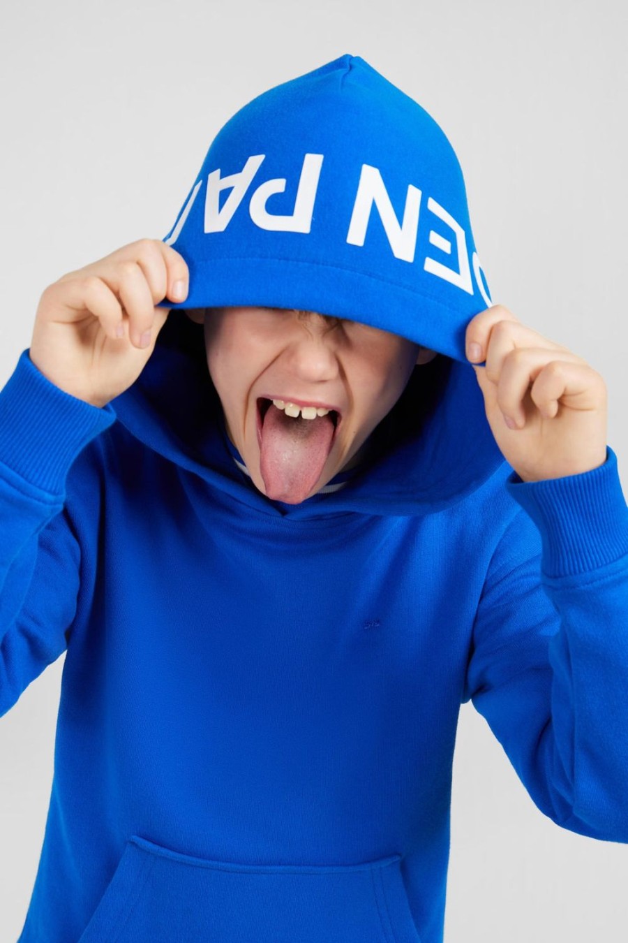 Eden Park Blue Screen-Printed Hoodie Sweatshirt In Fleece | Children