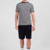 Eden Park Navy Blue Striped Short-Sleeved T-Shirt In Pima Cotton | T-Shirts