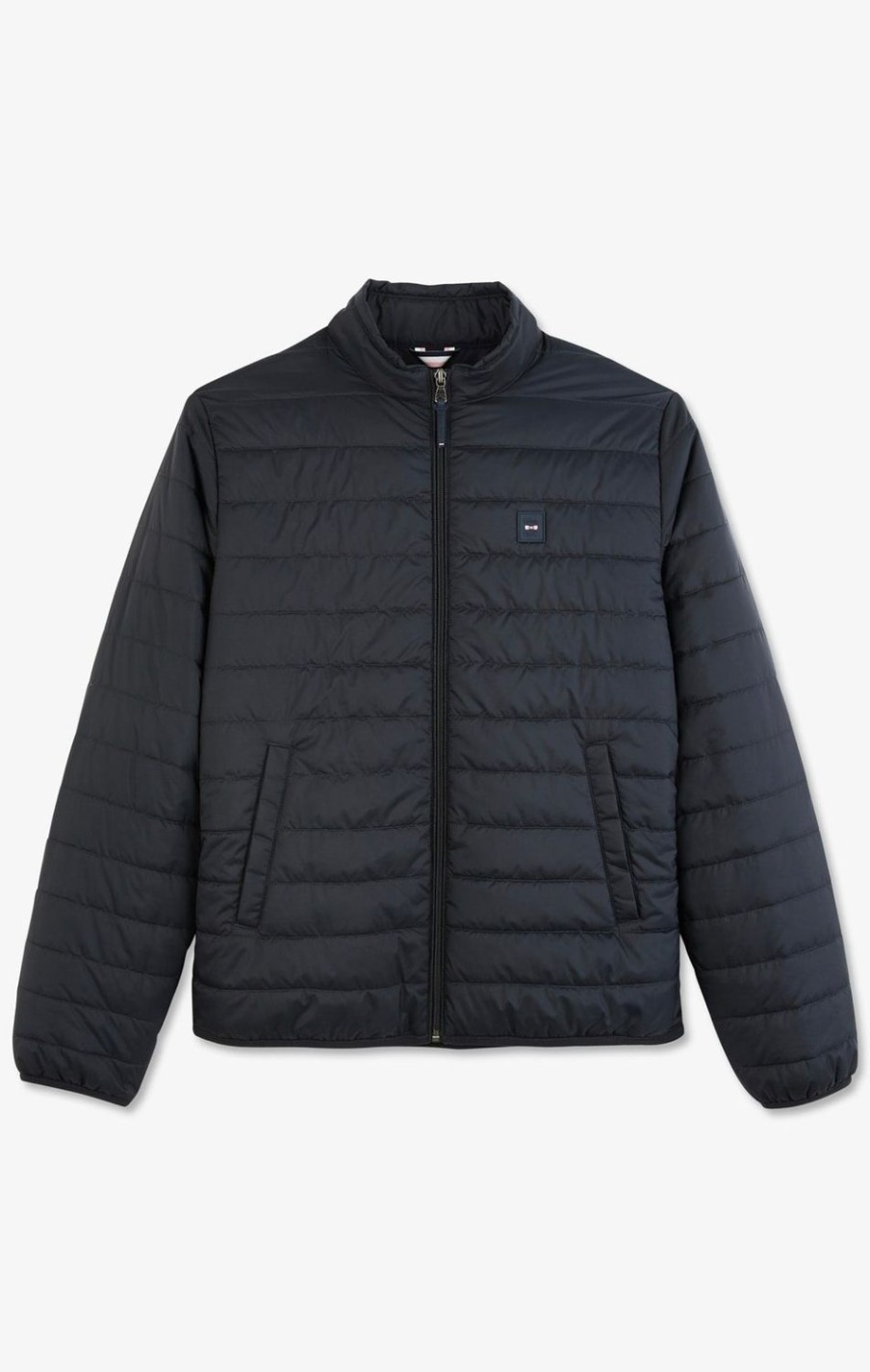 Eden Park Lightweight, Long-Sleeved Puffa Jacket In Dark Blue | Coats