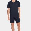 Eden Park Cotton Jersey Short Navy Pyjamas With Micropatterned Shorts | Pyjamas