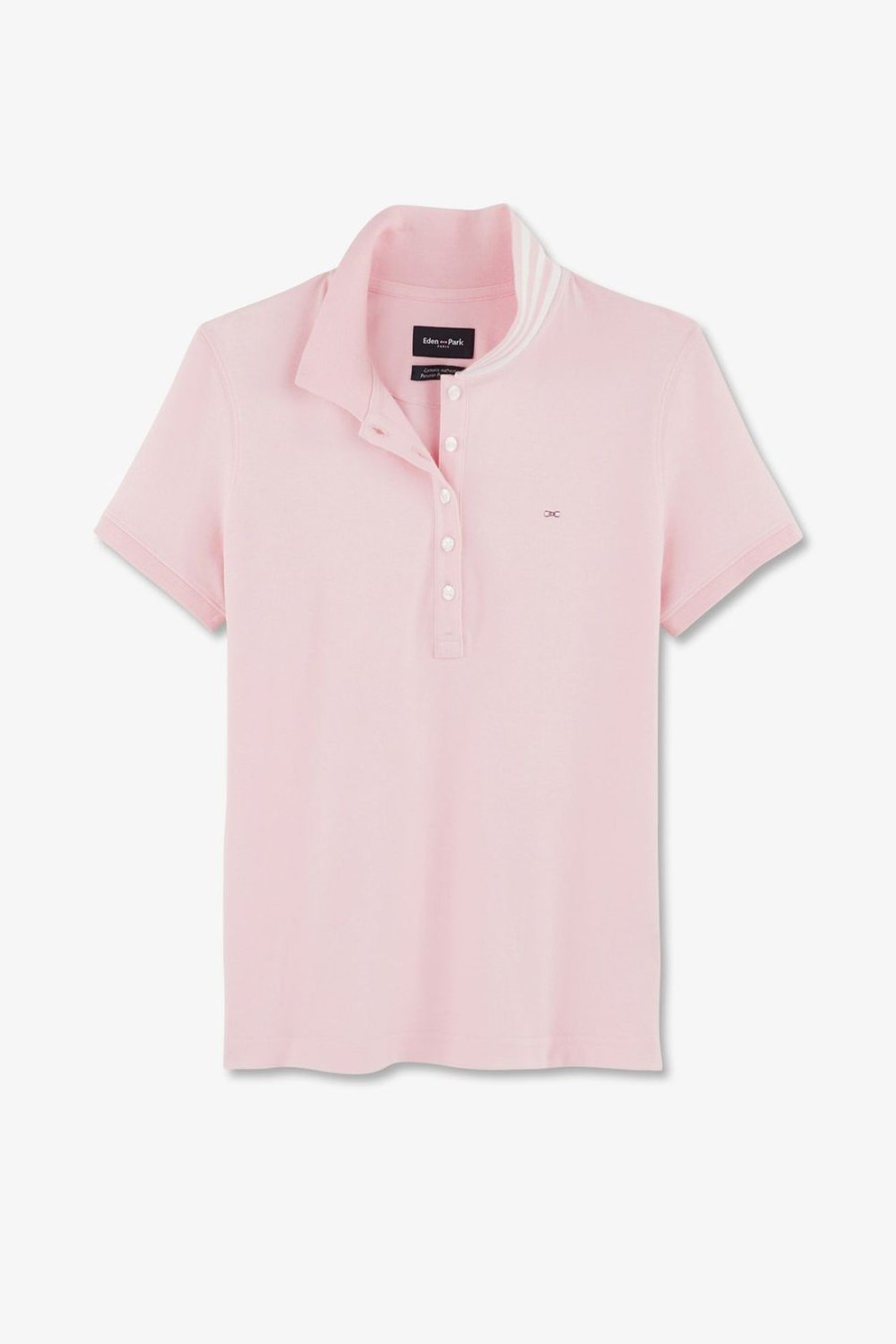 Eden Park Pink Cotton Pima Short-Sleeved Polo Shirt | Polos