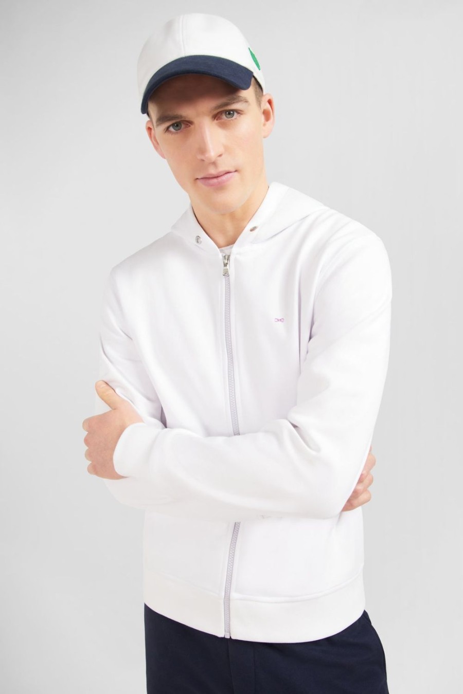 Eden Park White Zip Sweatshirt With Hood | Sweatshirts