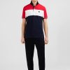 Eden Park Red Colour-Block Polo Shirt In Cotton Pique With Xv De France Embroidery | Polos