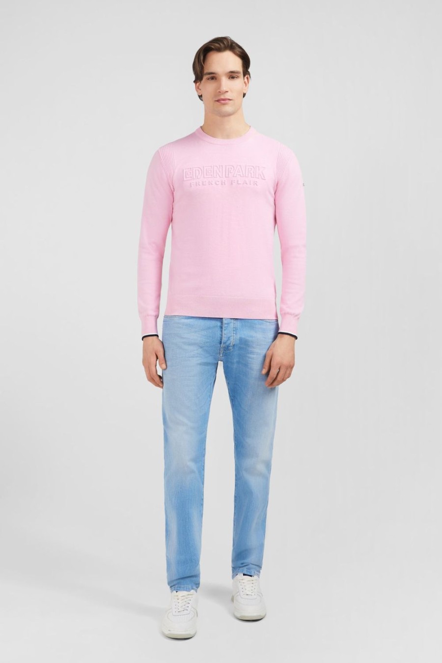 Eden Park Plain Pink Jumper | Sweaters