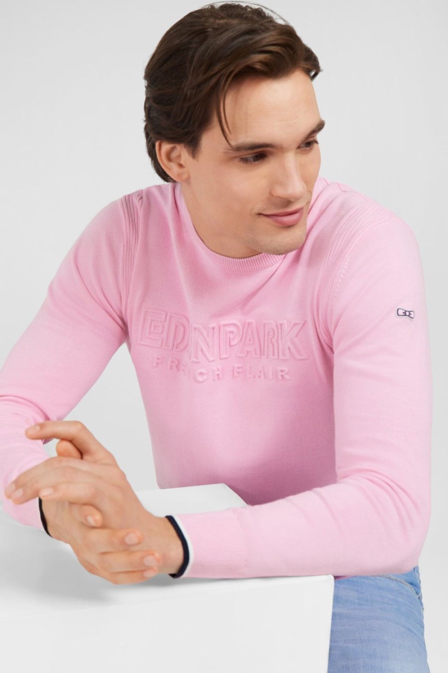 Eden Park Plain Pink Jumper | Sweaters