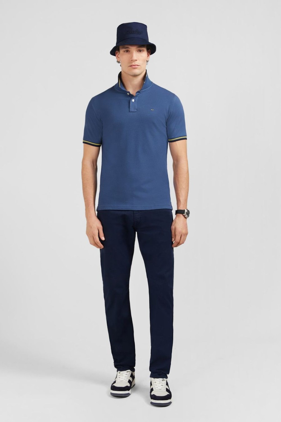 Eden Park Blue Polo Shirt In Pima Cotton | Polos