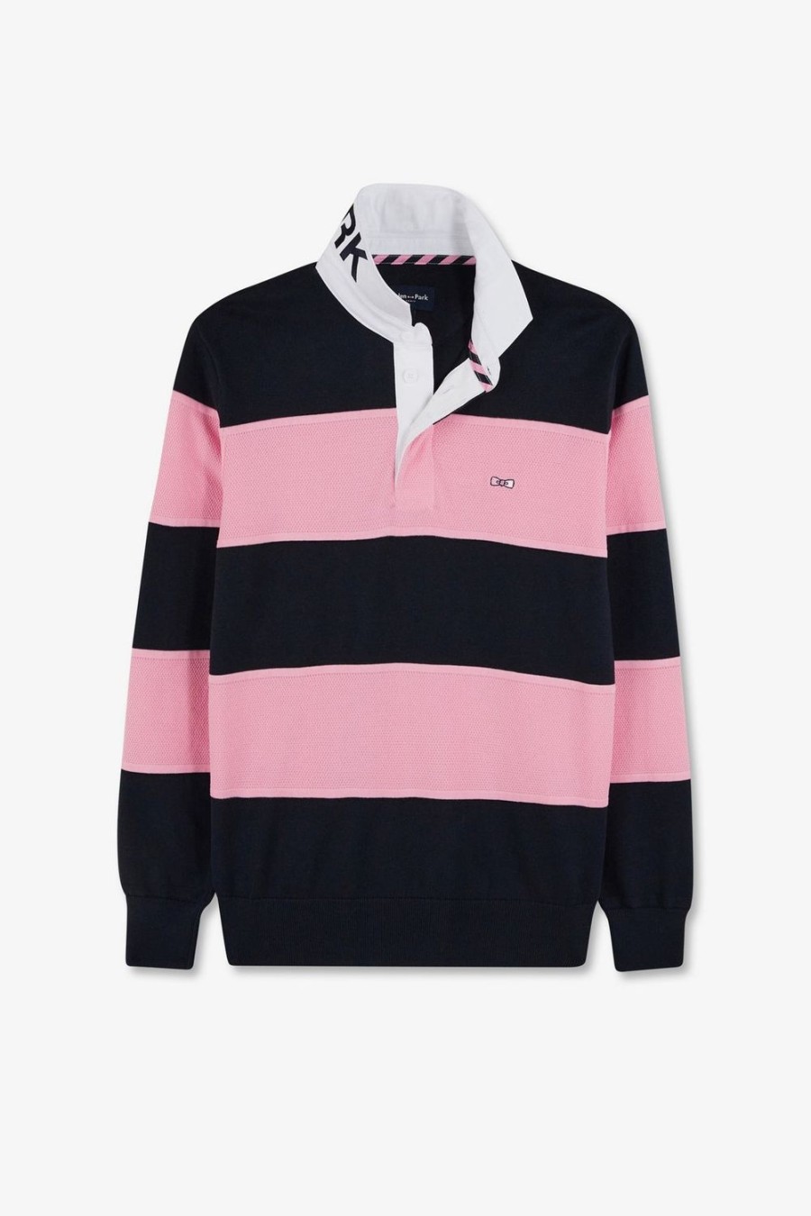 Eden Park Navy Blue Striped Knitwear Jumper | Rugby Shirts