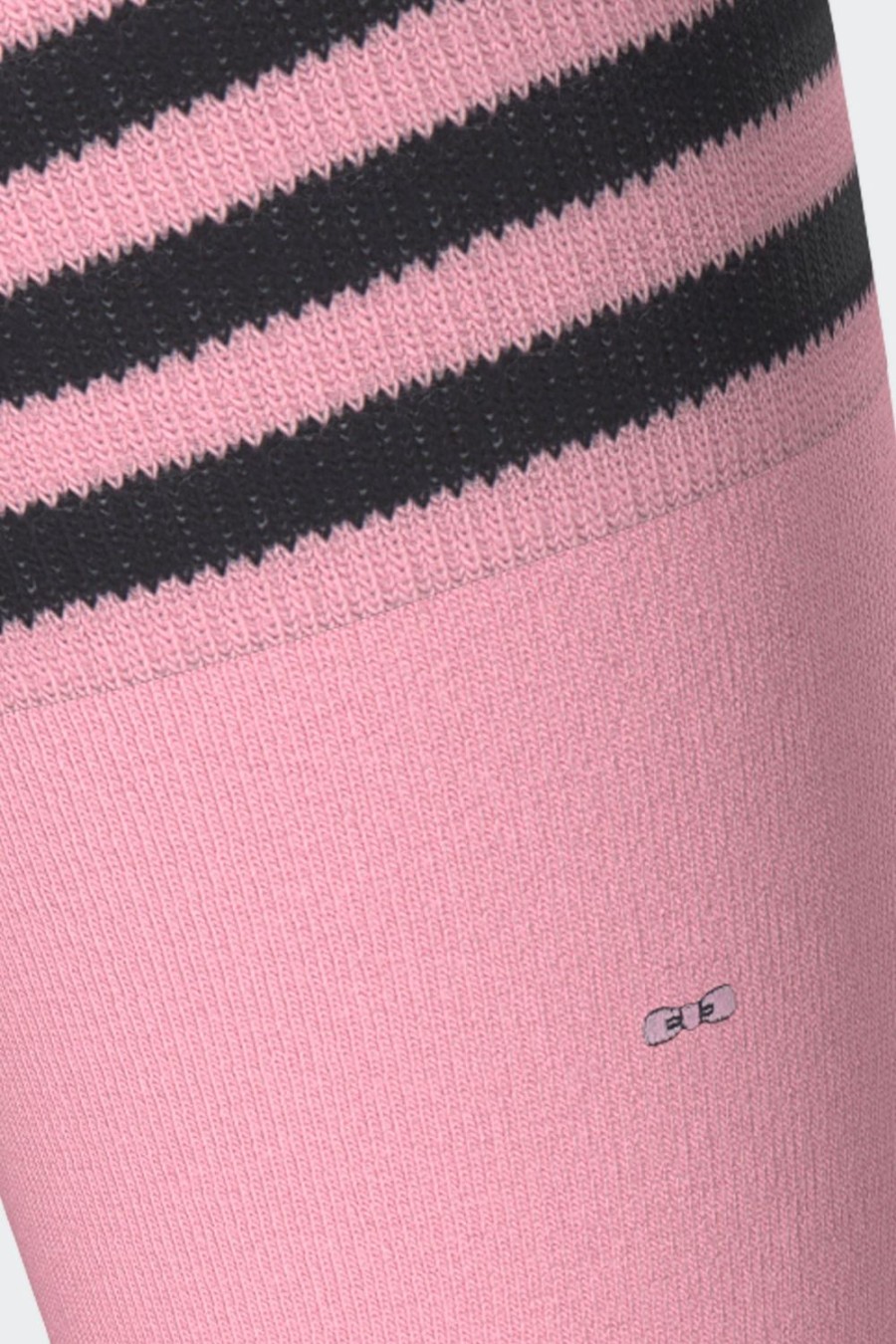 Eden Park Stretch Cotton Pink Socks With Striped Edges | Socks