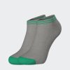 Eden Park White Low-Cut Socks In Stretch Cotton With Green Edges | Socks