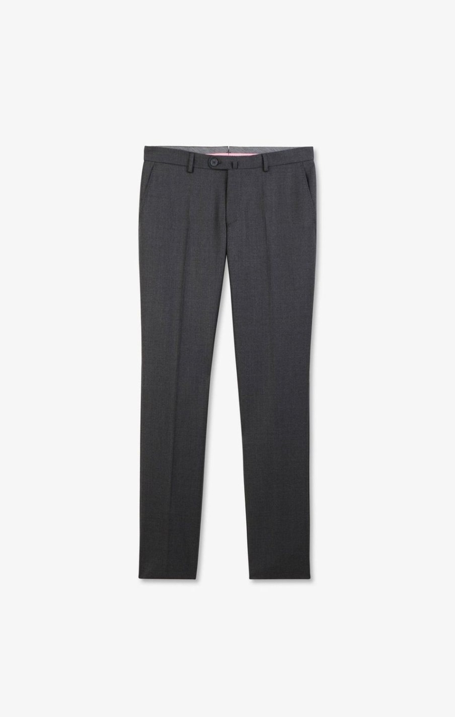 Eden Park Slim Grey Wool Trousers With Broken Fold | Pants