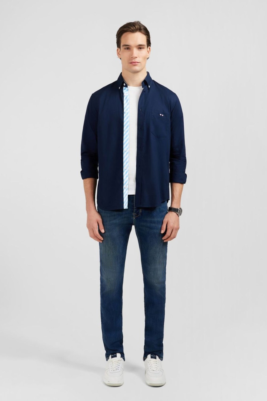 Eden Park Dark Blue Shirt With Eden Park Embroidery | Shirts