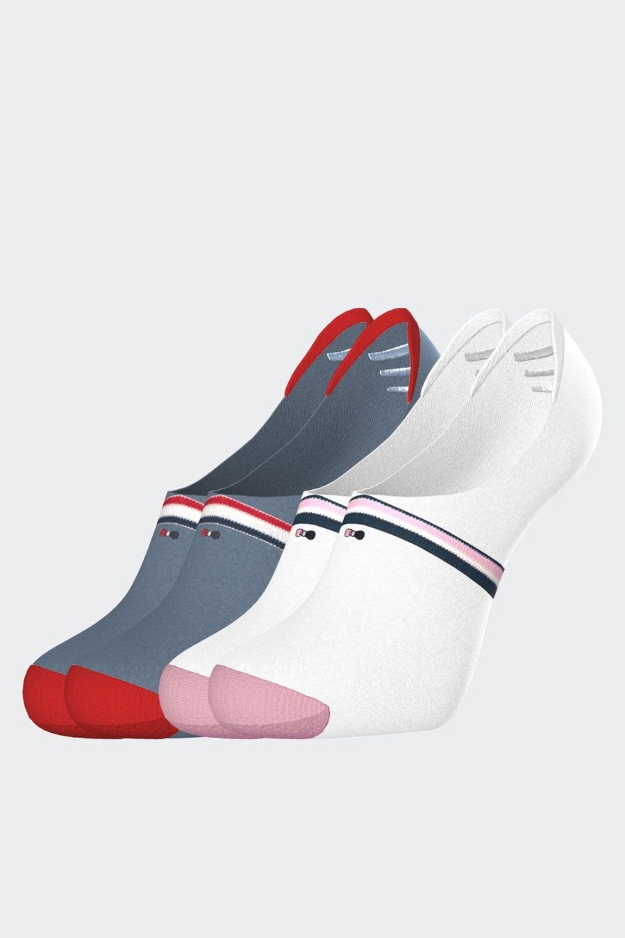 Eden Park Set Of 2 Pairs Of Low-Cut Socks With Tricolour Details In Stretch Cotton | Socks