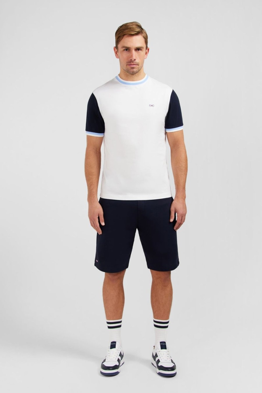 Eden Park Eden Park French Flair White Colour-Block T-Shirt | T-Shirts