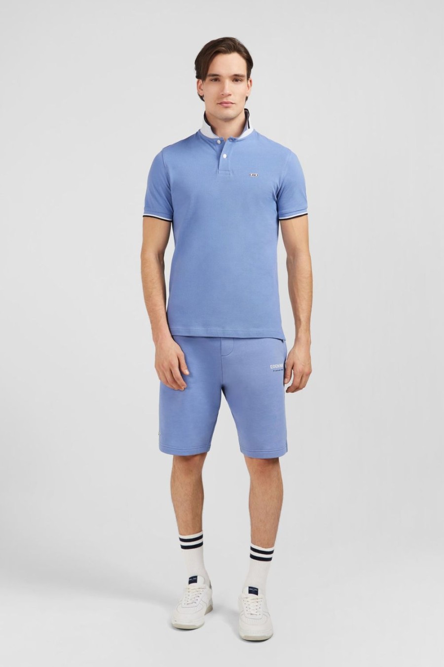 Eden Park Plain Light Blue Short-Sleeved Polo Shirt | Polos