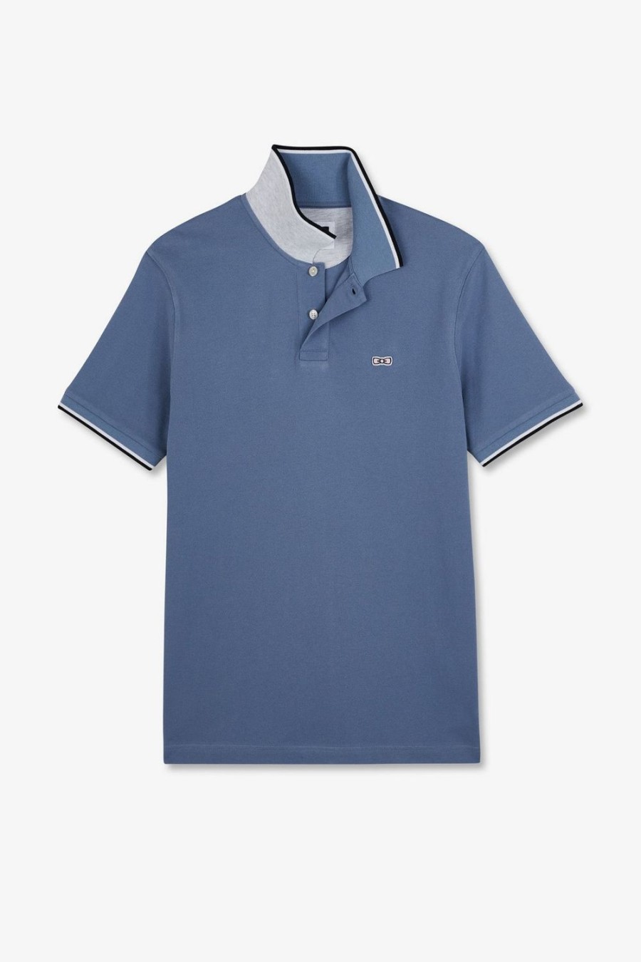 Eden Park Plain Light Blue Short-Sleeved Polo Shirt | Polos