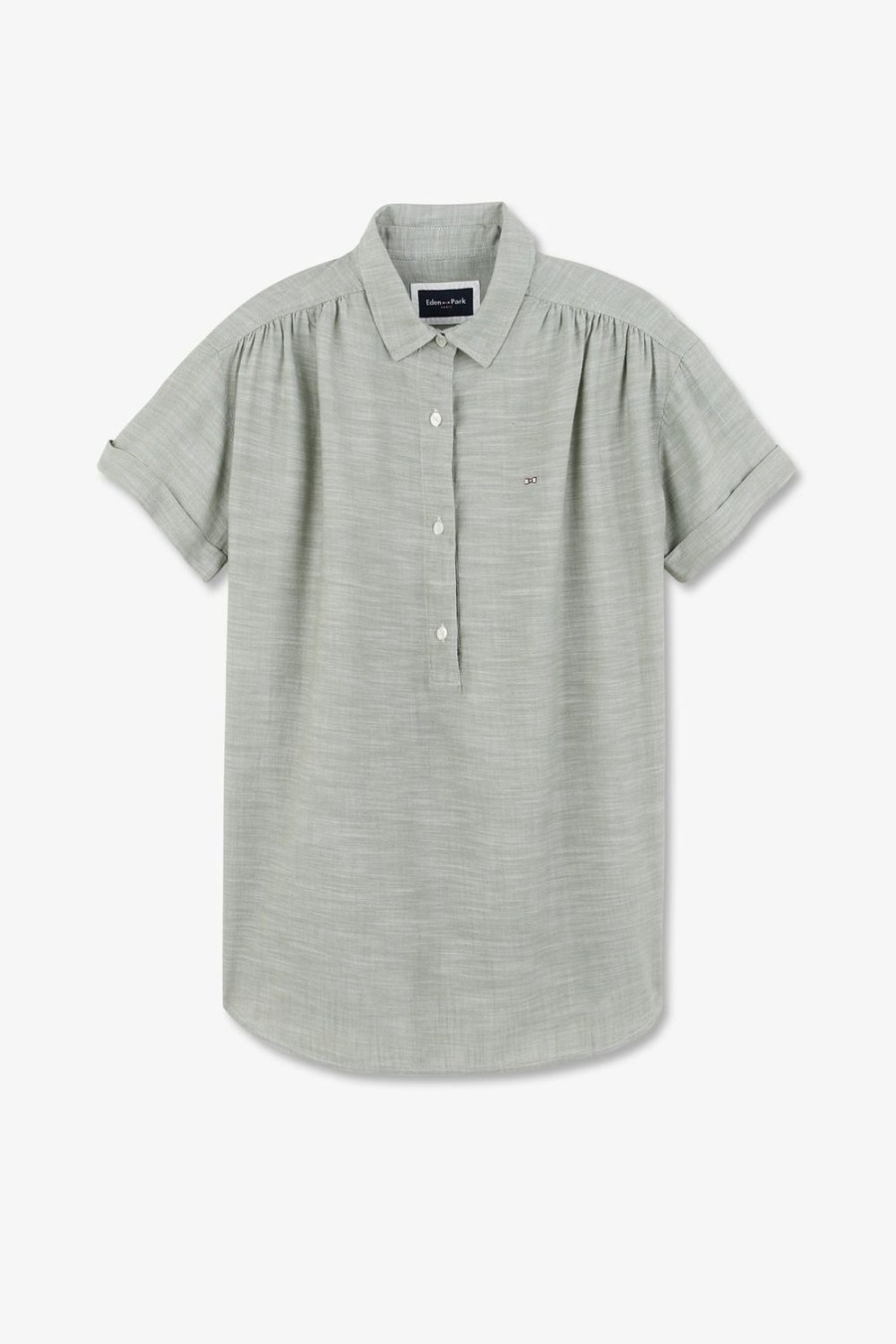 Eden Park Green Short-Sleeved Blouse | Shirts