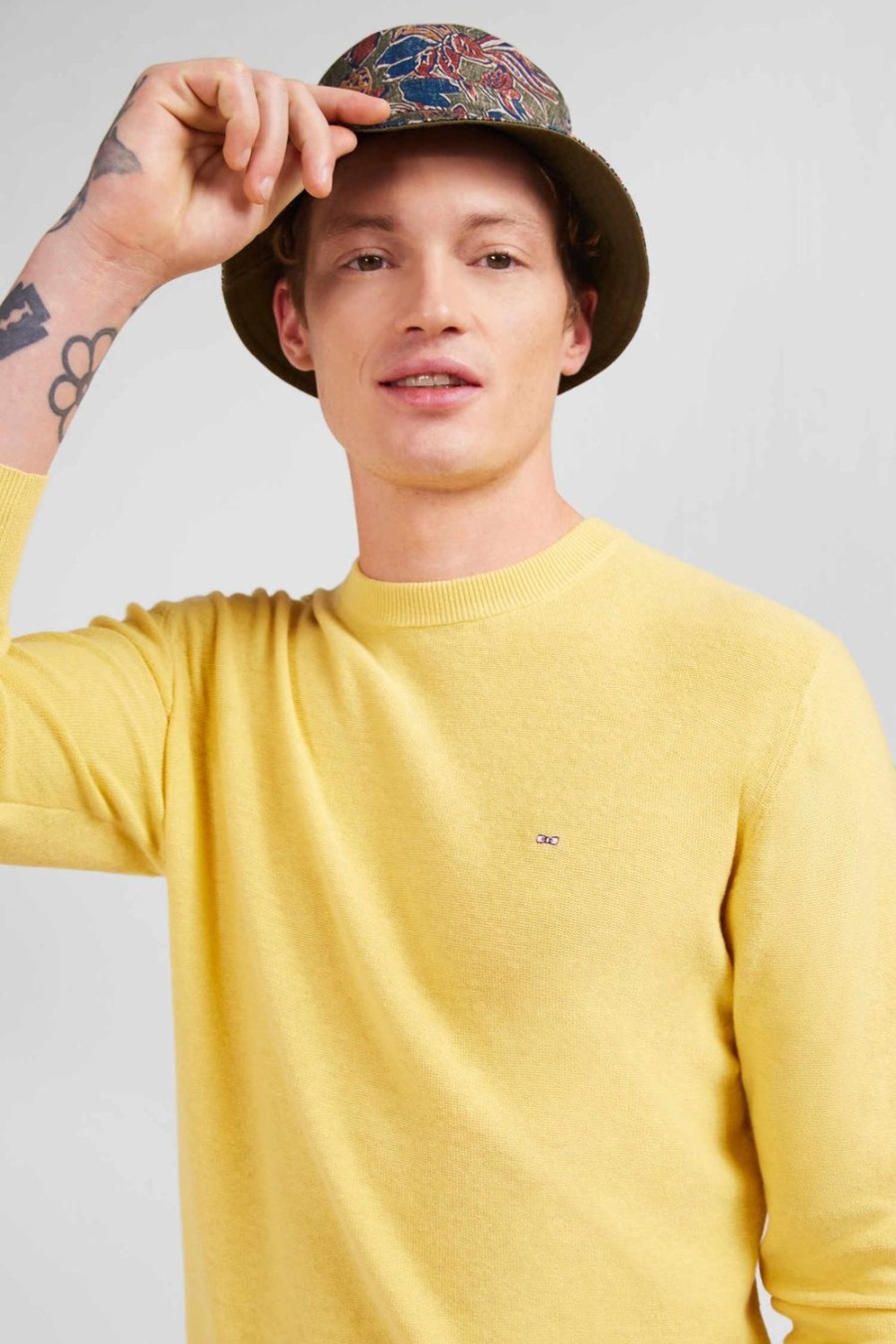 Eden Park Yellow Jumper In A Linen Blend | Sweaters