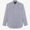 Eden Park Blue Pinstriped Cotton Shirt In Regular Fit | Shirts