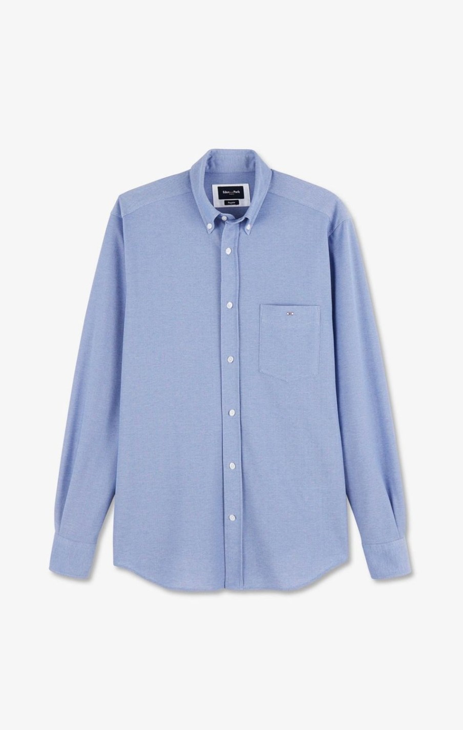 Eden Park Blue Cotton Pinpoint Shirt | Shirts