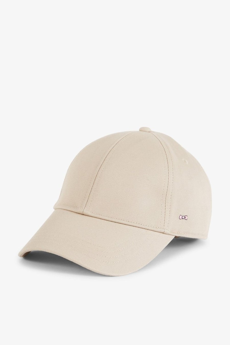 Eden Park Beige Cotton Canvas Cap With Bow Tie Embroidery | Caps