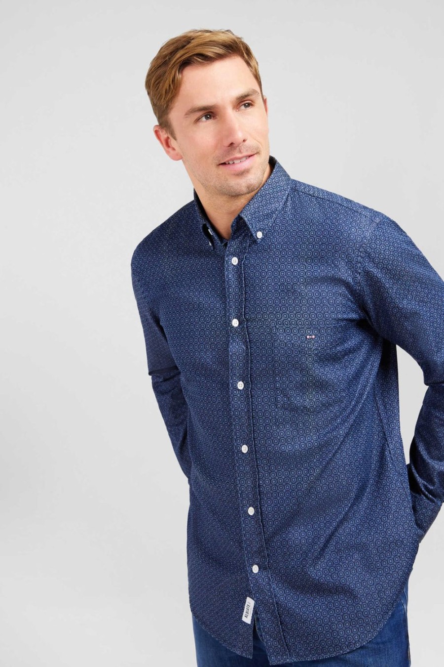 Eden Park Navy Blue Shirt With Exclusive Print | Shirts