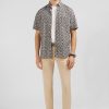 Eden Park Khaki Shirt With Flower Print | Short-Sleeved Shirts