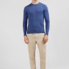 Eden Park Blue Jumper In Decorative Cable Knit | Sweaters