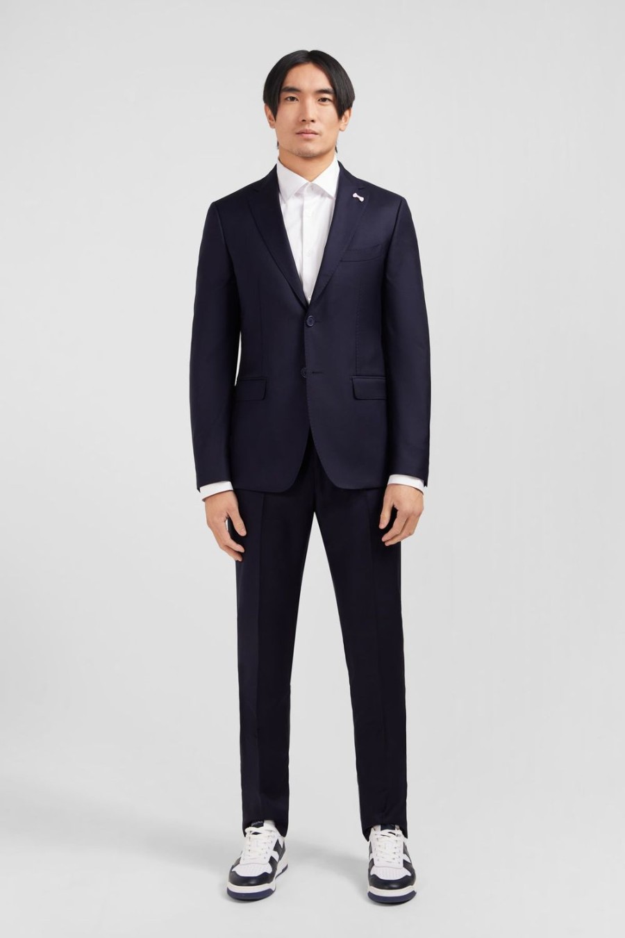 Eden Park Slim-Fit Suit In Navy Blue Wool | Jackets