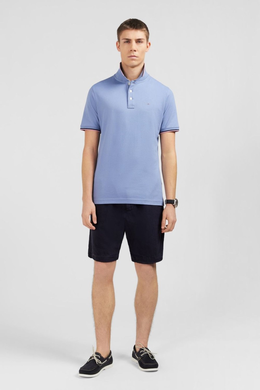 Eden Park Blue Polo Shirt In Pima Cotton | Polos